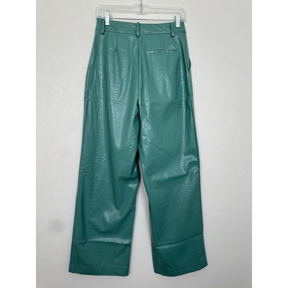 The Noli Shop Croc Pants Dark Sage Green Blue Festival Bohemian Women's 4 NEW - Picture 8 of 11